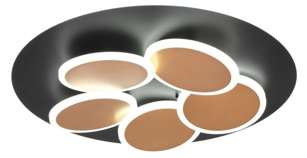Φωτιστικό Οροφής Trio Lighting MANDALA 653210680 Μαύρο Ματ (Black Mat) και Χρυσό Χρώμα (Gold Coloured) 2700 - 6500K