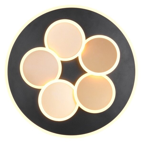 Φωτιστικό Οροφής Trio Lighting MANDALA 653210680 Μαύρο Ματ (Black Mat) και Χρυσό Χρώμα (Gold Coloured) 2700 - 6500K