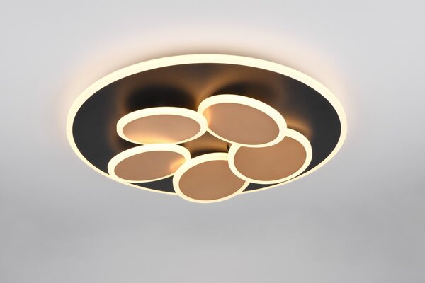 Φωτιστικό Οροφής Trio Lighting MANDALA 653210680 Μαύρο Ματ (Black Mat) και Χρυσό Χρώμα (Gold Coloured) 2700 - 6500K