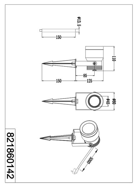 Φωτιστικό Σποτ Trio Lighting MAREB 821860142 Ανθρακί (Anthracite) 3000K