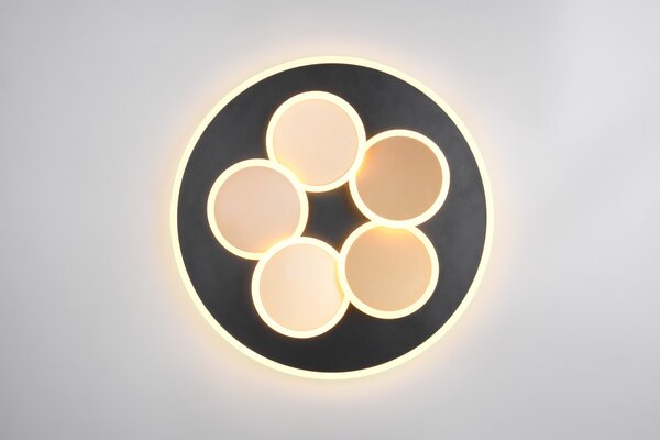 Φωτιστικό Οροφής Trio Lighting MANDALA 653210680 Μαύρο Ματ (Black Mat) και Χρυσό Χρώμα (Gold Coloured) 2700 - 6500K