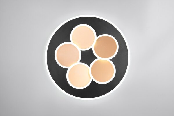 Φωτιστικό Οροφής Trio Lighting MANDALA 653210680 Μαύρο Ματ (Black Mat) και Χρυσό Χρώμα (Gold Coloured) 2700 - 6500K