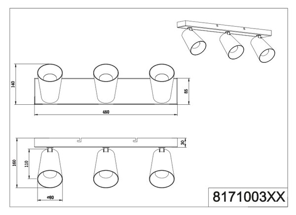 Φωτιστικό Σποτ Trio Lighting SHARP 817100331 Λευκό Ματ (White Mat)
