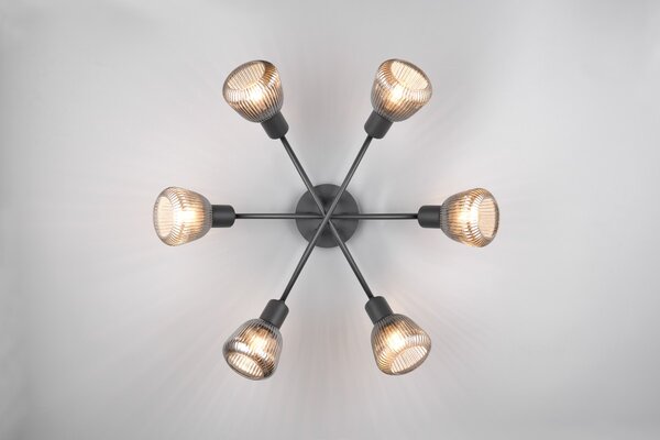 Φωτιστικό Οροφής Trio Lighting TARIFA 662800632 Μαύρο Ματ (Black Mat)