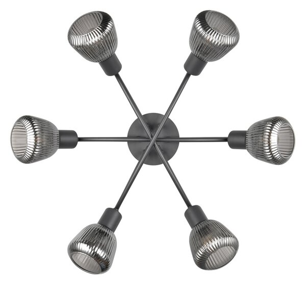 Φωτιστικό Οροφής Trio Lighting TARIFA 662800632 Μαύρο Ματ (Black Mat)