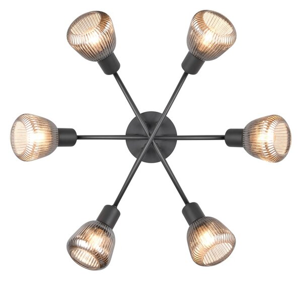 Φωτιστικό Οροφής Trio Lighting TARIFA 662800632 Μαύρο Ματ (Black Mat)