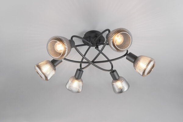 Φωτιστικό Οροφής Trio Lighting TARIFA 662800632 Μαύρο Ματ (Black Mat)