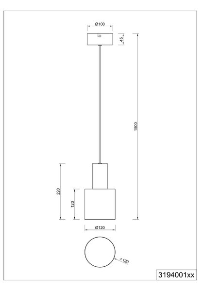 Φωτιστικό Κρεμαστό Trio Lighting AGUDO 319400144 Fawn