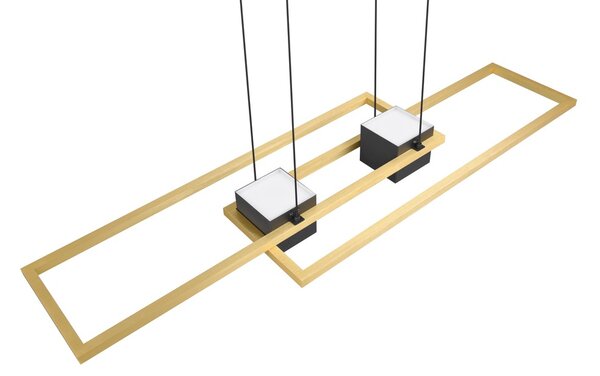 Φωτιστικό Κρεμαστό Trio Lighting ALBANY 347710480 Μαύρο Ματ (Black Mat) και Χρυσό Χρώμα (Gold Coloured) 2700 - 6500K
