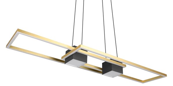 Φωτιστικό Κρεμαστό Trio Lighting ALBANY 347710480 Μαύρο Ματ (Black Mat) και Χρυσό Χρώμα (Gold Coloured) 2700 - 6500K