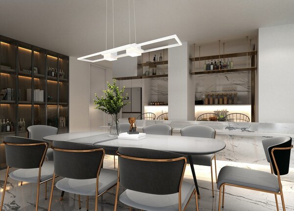 Φωτιστικό Κρεμαστό Trio Lighting ALBANY 347710431 Λευκό Ματ (White Mat) 2700 - 6500K