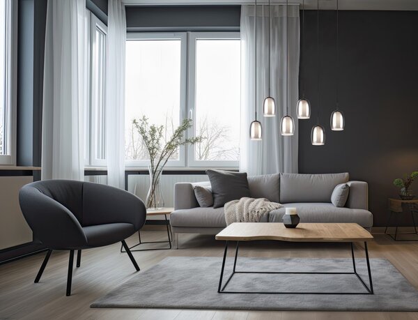 Φωτιστικό Κρεμαστό Trio Lighting BARRET 317500654 Μαύρο Ματ (Black Mat)