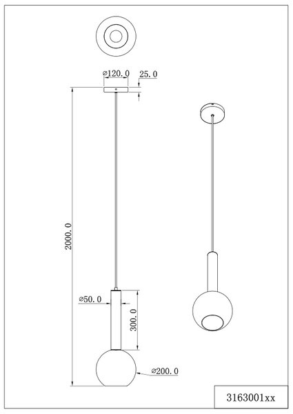 Φωτιστικό Κρεμαστό Cinque CILIANA 316300132 Μαύρο Ματ (Black Mat)