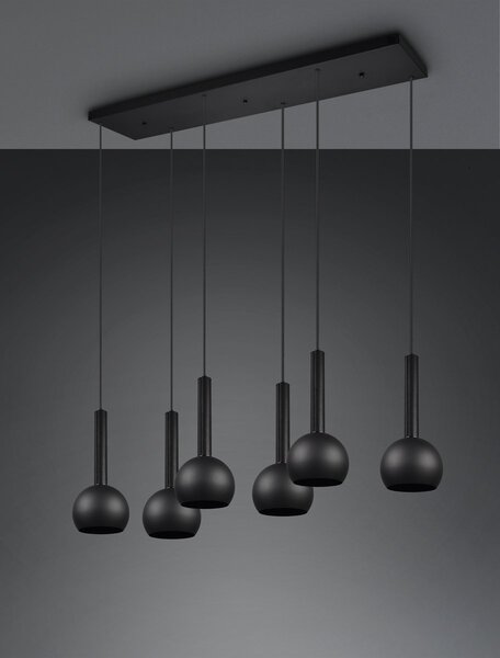 Φωτιστικό Κρεμαστό Cinque CILIANA 316300632 Μαύρο Ματ (Black Mat)