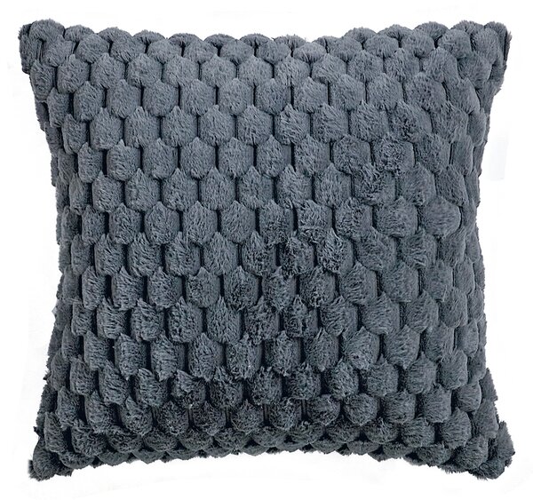 Γούνινο Διακοσμητικό Μαξιλάρι (50x50) Kentia Stylish Joselyn 24 Dark Grey