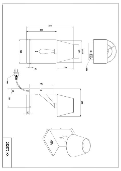 Φωτιστικό Επίτοιχο Trio Lighting COMFORT 262670131 Λευκό Ματ (White Mat)