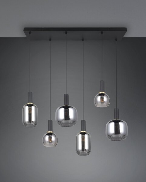 Φωτιστικό Κρεμαστό Trio Lighting DIVA 319800632 Μαύρο Ματ (Black Mat)