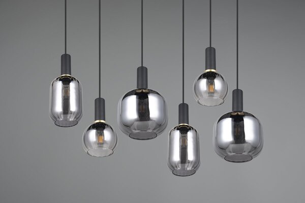 Φωτιστικό Κρεμαστό Trio Lighting DIVA 319800632 Μαύρο Ματ (Black Mat)