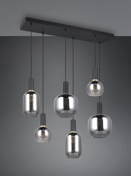 Φωτιστικό Κρεμαστό Trio Lighting DIVA 319800632 Μαύρο Ματ (Black Mat)