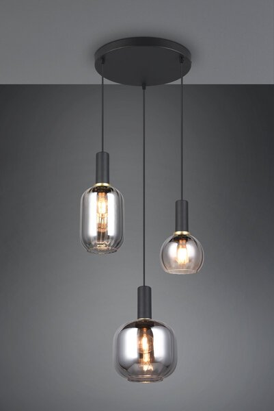 Φωτιστικό Κρεμαστό Trio Lighting DIVA 319830332 Μαύρο Ματ (Black Mat)