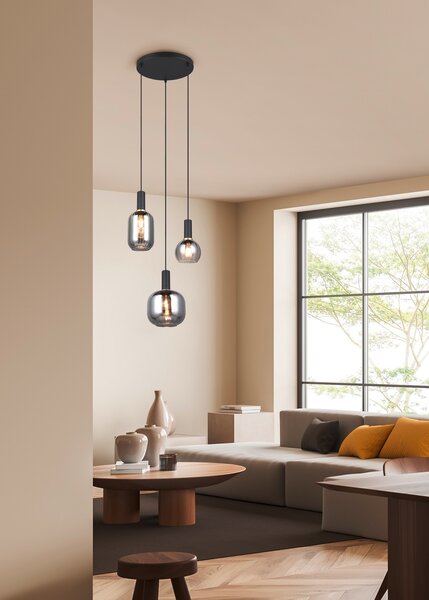 Φωτιστικό Κρεμαστό Trio Lighting DIVA 319830332 Μαύρο Ματ (Black Mat)