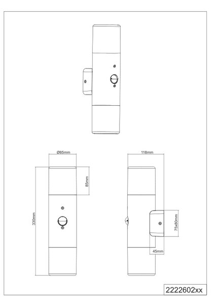 Φωτιστικό Επίτοιχο Trio Lighting HOOSIC 222260232 Μαύρο Ματ (Black Mat)