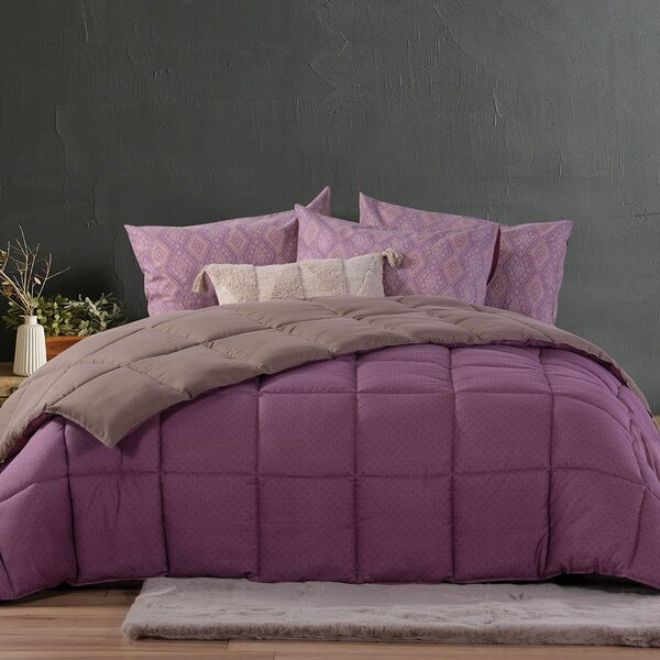 Πάπλωμα Μονό (160x220) 2 Όψεων Nef-Nef Bicolor Mauve/Mocca