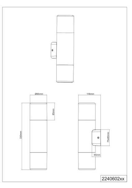 Φωτιστικό Επίτοιχο Trio Lighting HOOSIC 224060232 Μαύρο Ματ (Black Mat)