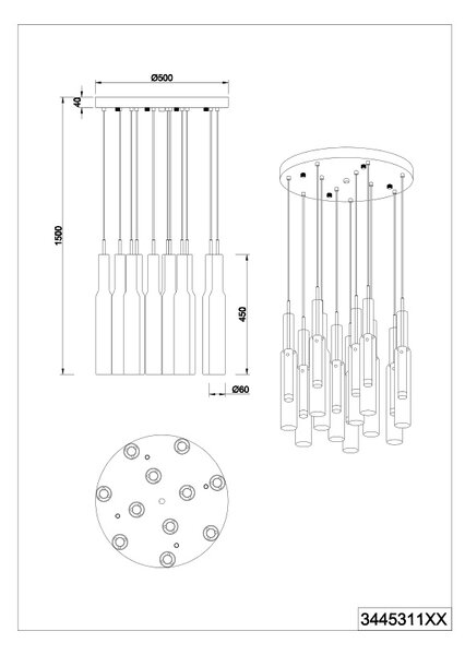 Φωτιστικό Κρεμαστό Trio Lighting LUCENT 344531106 Χρώμιο (Chrome) 2300+3000+4000K