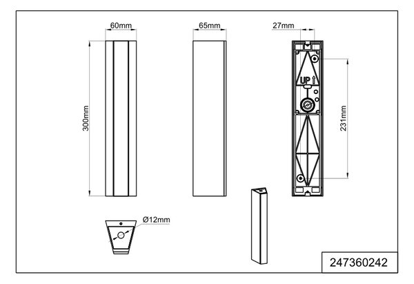 Φωτιστικό Επίτοιχο Trio Lighting MARNE 247360242 Ανθρακί (Anthracite) 3000K