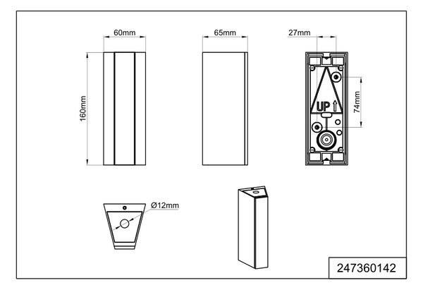 Φωτιστικό Επίτοιχο Trio Lighting MARNE 247360142 Ανθρακί (Anthracite) 3000K