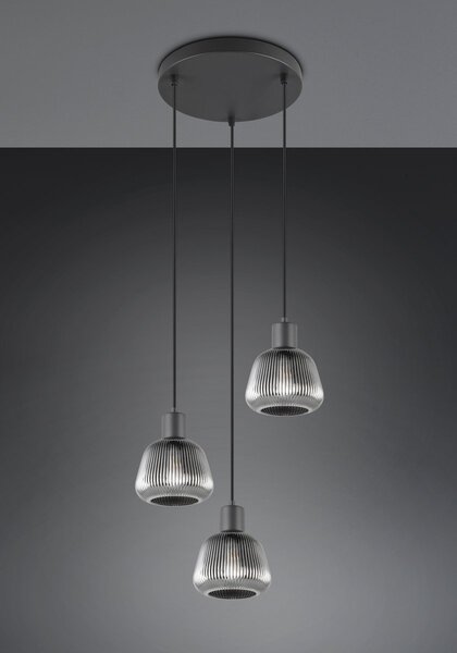 Φωτιστικό Κρεμαστό Trio Lighting TARIFA 362830332 Μαύρο Ματ (Black Mat)