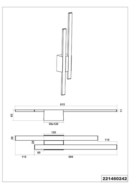 Φωτιστικό Επίτοιχο Trio Lighting TAWA 221460242 Ανθρακί (Anthracite) 3000K