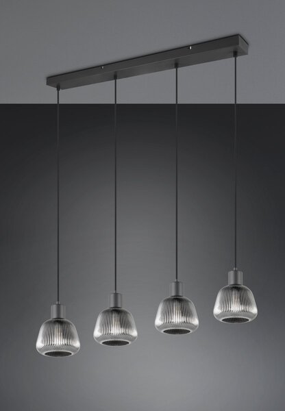 Φωτιστικό Κρεμαστό Trio Lighting TARIFA 362800432 Μαύρο Ματ (Black Mat)
