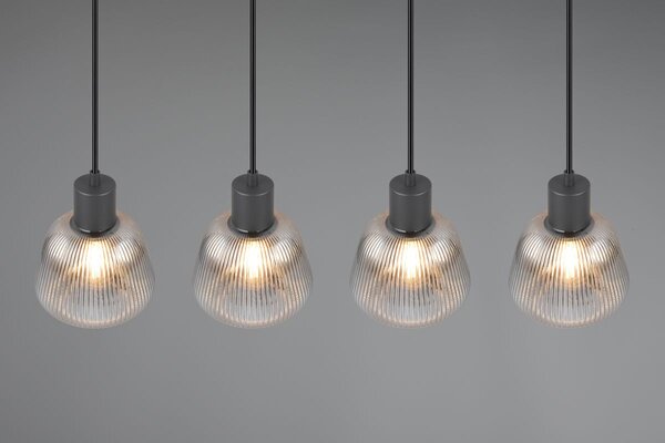 Φωτιστικό Κρεμαστό Trio Lighting TARIFA 362800432 Μαύρο Ματ (Black Mat)
