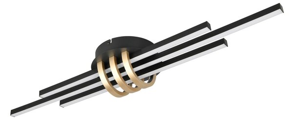 Φωτιστικό Οροφής Reality Lighting -RL CINTO R67873180 Μαύρο Ματ (Black Mat) και Χρυσό Χρώμα (Gold Coloured) 3000K