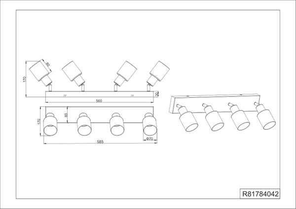 Φωτιστικό Σποτ Reality Lighting -RL CADIZ R81784042 Ανθρακί (Anthracite)