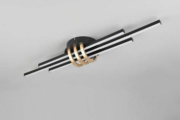 Φωτιστικό Οροφής Reality Lighting -RL CINTO R67873180 Μαύρο Ματ (Black Mat) και Χρυσό Χρώμα (Gold Coloured) 3000K
