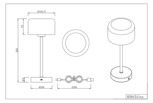 Φωτιστικό Επιτραπέζιο Reality Lighting -RL JEFF R59151107 Νίκελ ματ (Nickel Mat- Satin) 3000K