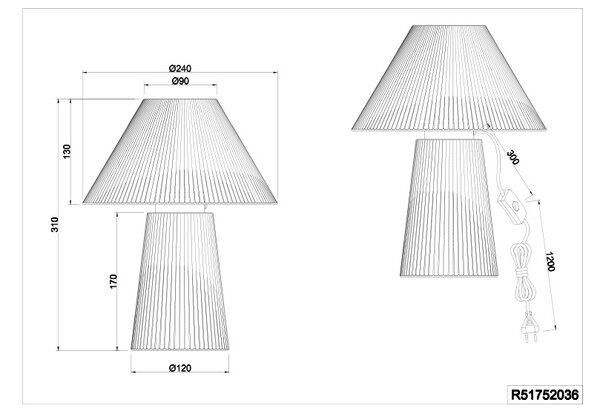 Φωτιστικό Επιτραπέζιο Reality Lighting -RL ANEA R51752036 Ξύλο Φυσικό χρώμα (Wood Natural Finish)