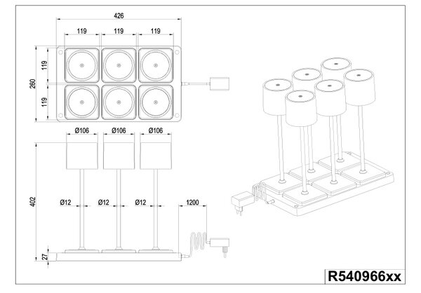 Φωτιστικό Επιτραπέζιο Reality Lighting -RL FERNANDEZ R54096677 Γκρι (Grey) 2700+4000+6000K