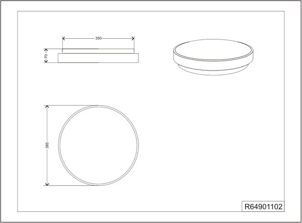 Φωτιστικό Οροφής Reality Lighting -RL LOODY R64901102 Μαύρο Ματ (Black Mat) 3000K