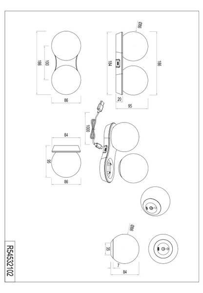 Φωτιστικό Επιτραπέζιο Επαναφορτιζόμενο Reality Lighting -RL LORNA R54532102 Μαύρο Ματ (Black Mat) 3000K