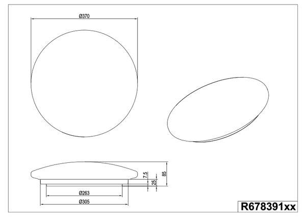 Φωτιστικό Οροφής Reality Lighting -RL POLLUX R67839100 Λευκό (White) 3000K
