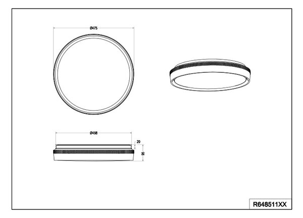 Φωτιστικό Οροφής Reality Lighting -RL SPACY R64851132 Μαύρο Ματ (Black Mat) 2700 - 6500K