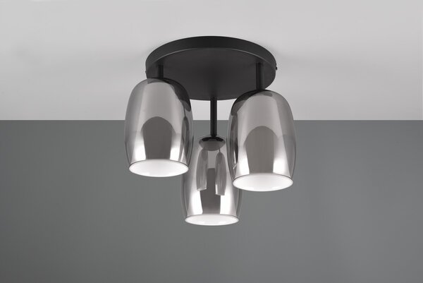 Φωτιστικό Οροφής Trio Lighting BARRET 617500354 Μαύρο Ματ (Black Mat)