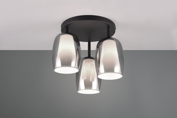 Φωτιστικό Οροφής Trio Lighting BARRET 617500354 Μαύρο Ματ (Black Mat)