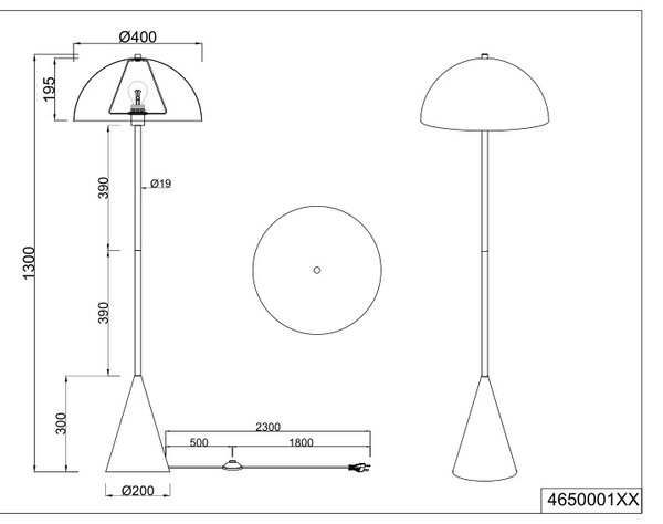 Φωτιστικό Επιδαπέδιο Trio Lighting ALFIE 465000132 Μαύρο Ματ (Black Mat)