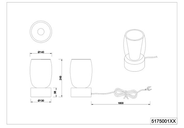 Φωτιστικό Επιτραπέζιο Trio Lighting BARRET 517500106 Χρώμιο (Chrome)