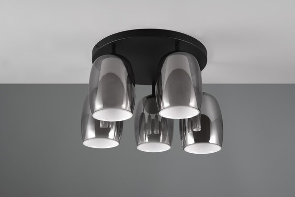 Φωτιστικό Οροφής Trio Lighting BARRET 617500554 Μαύρο Ματ (Black Mat)
